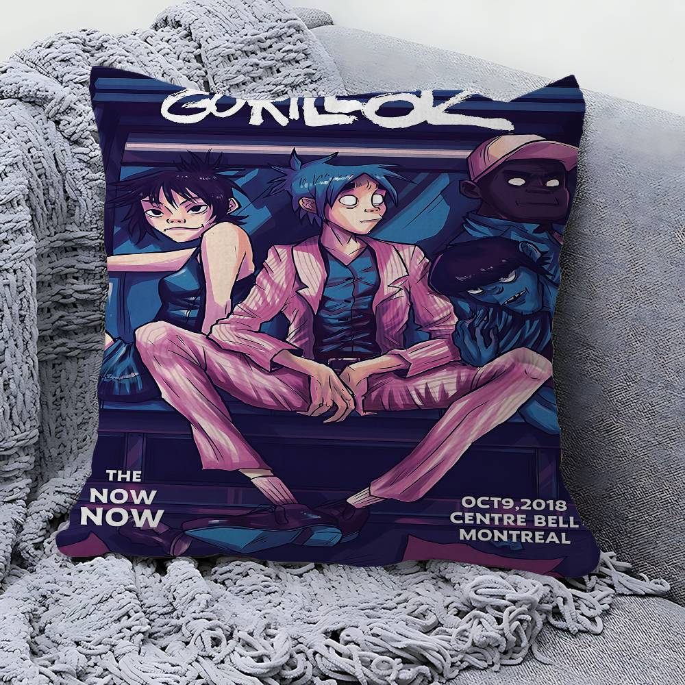 Retro Music Gorillaz Stitch Lucky Dragon Pillow Cover Sofa Cushion Cover Home Room Decoration Children Gift