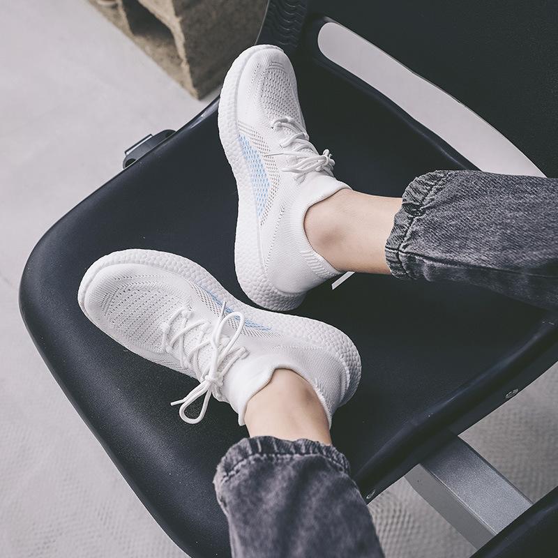 New Style Net Shoes for Women Spring and Summer Couples, Men and Women Flying Knitted Sports Shoes Versatile Student Breathable Height-enhancing Shoes