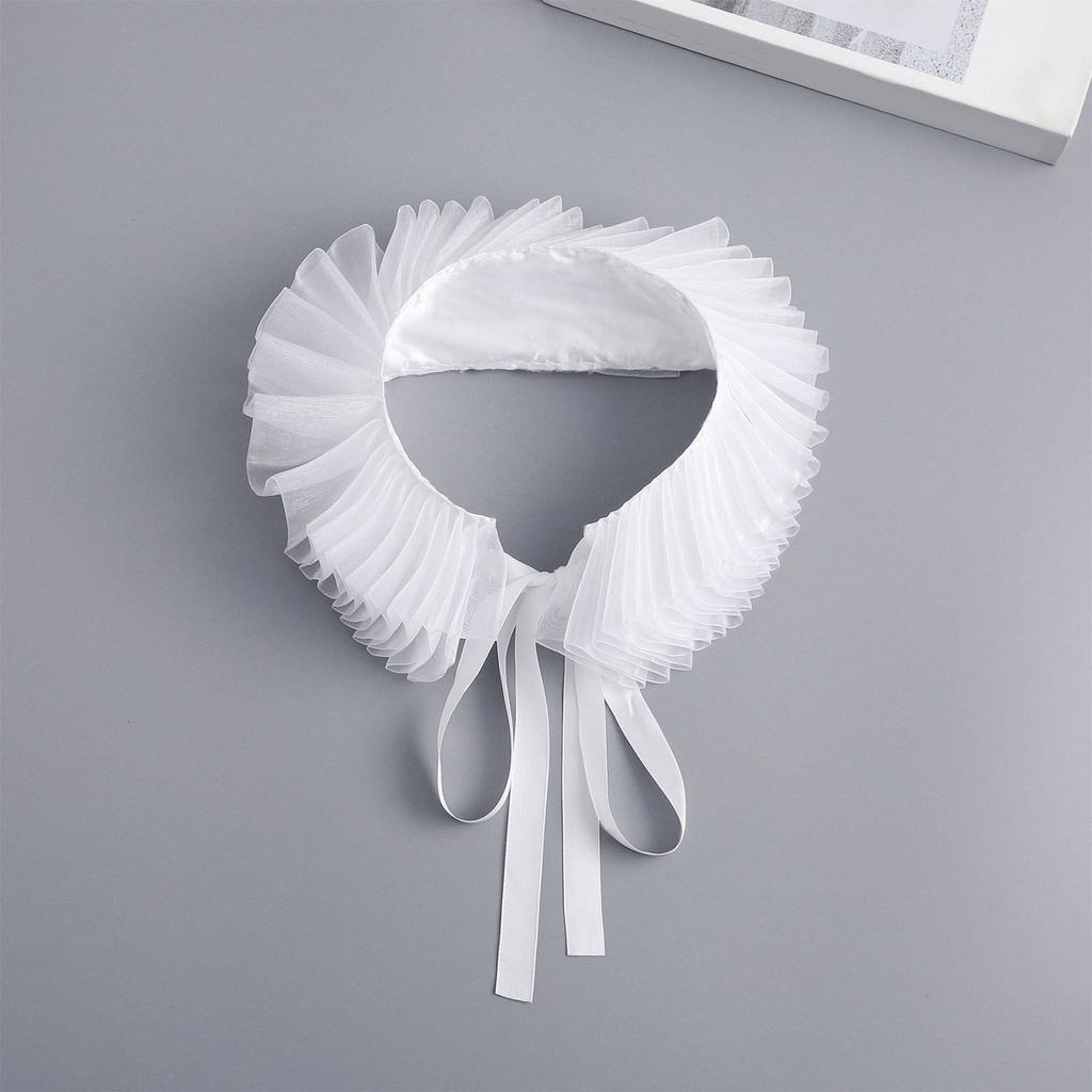 Kvinner Viktoriansk Renessanse Nett Rynkekrage Falsk Krage Halsruff Kolonial Bånd Halskjede for Halloween og Karneval