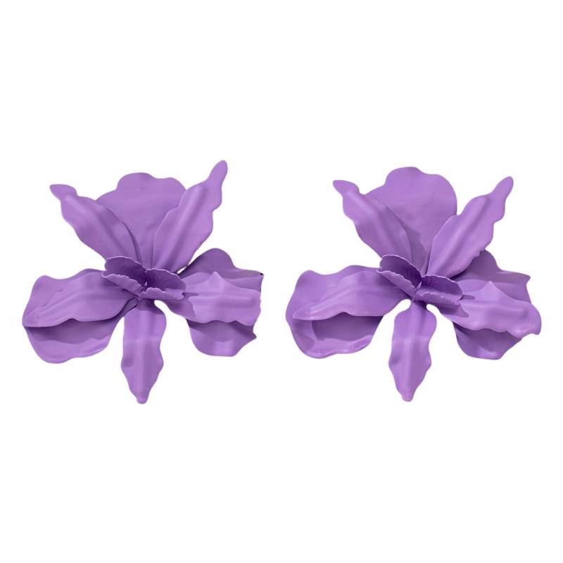

Fashionable Handmade Studs Earrings Statement Earrings Alloy Texture Ear Pendant Ear Accessory Present for Woman Girls фіолетовий
