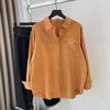 Camicia Minimalista Monocolore Donna Manica Lunga Autunno/Inverno Design Outfit Senso Unico Versatile e Snellente Cotone Capo Esterno