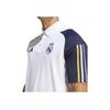 Adidas Real Madrid 2023-2024 Season Comfortable Color Block Badge Pullover Short Sleeve Polo Shirt Men Polo Shirts White IB0844