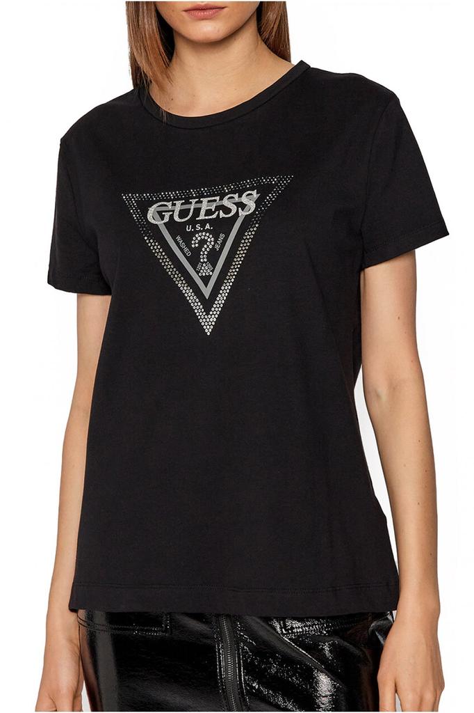 Tee shirt coton iconique logo strass 