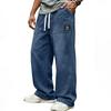 Men's Casual Pants, Loose Fit Straight Wide Leg Trousers with Pockets