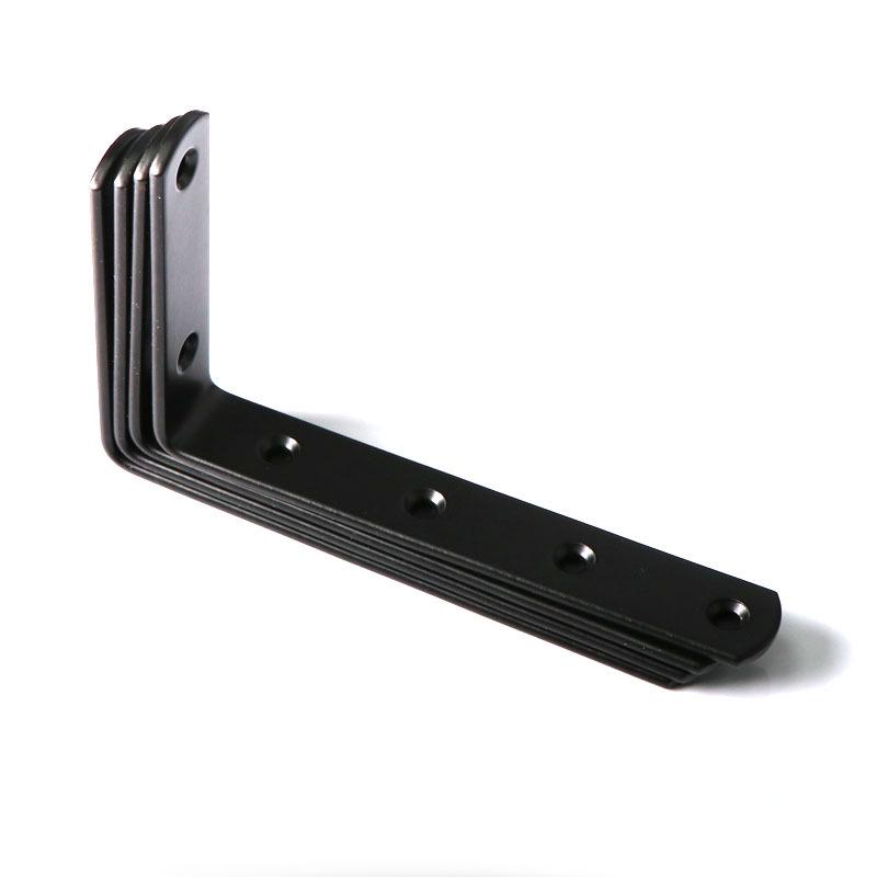 125x75 Black L-Shaped Angle Bracket for Wall Mounting, 90° Right Angle Iron Brace, Cargo Support Fastener