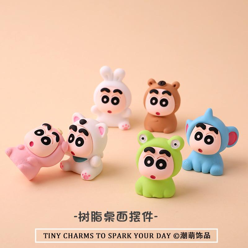 Plush Crayon Shin Chan Crocodile Series Cute Grain Doll Desktop Ornament Live Streaming Crafts Pair Collision Blind Bag Wholesal