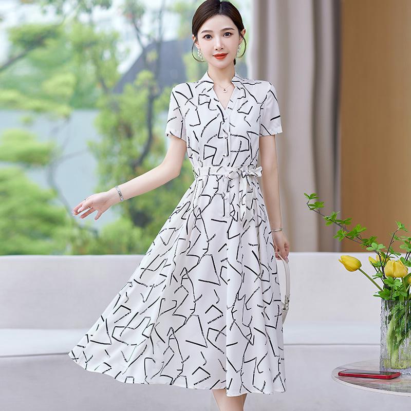 

Летнее макси-платье больших размеров с цветочным принтом и короткими рукавами для женщин 2XL for 62.5-67.5 kg