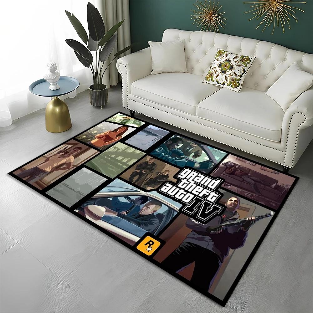 GTA Grand Theft Auto Spiele Gamer Teppich Teppich für Zuhause Wohnzimmer Schlafzimmer Sofa Fußmatte Dekor Kinderbereich Teppich Rutschfeste Bodenmatte