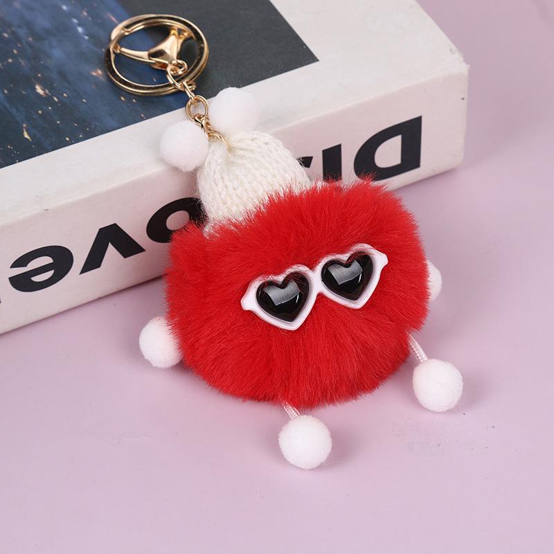1PC Elfin Cute Backpack Charm Multicolor Plush Handbag Decoration Small Briquettes Keychain Key Chains