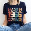 Fashion Made In 1966 60 Years of Being Awesome Vintage 60th Birthday Gift T-shirts Women's Casual Tee Streetwear T-shirt Top Men's Clothing