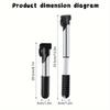 1 Set Portable Bike Pump with 2 Stainless Steel Ball Needles & 4 Presta to Schrader Valve Adapters for Bicycle Basketball Football Volleyball
