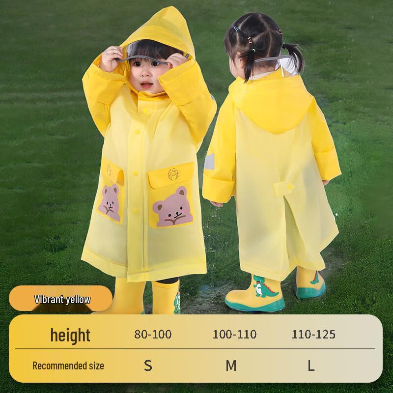 Kids Cartoon Raincoat with Backpack Space