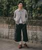 XERO Herringbone Oversized Cropped Denim Pants [Black]