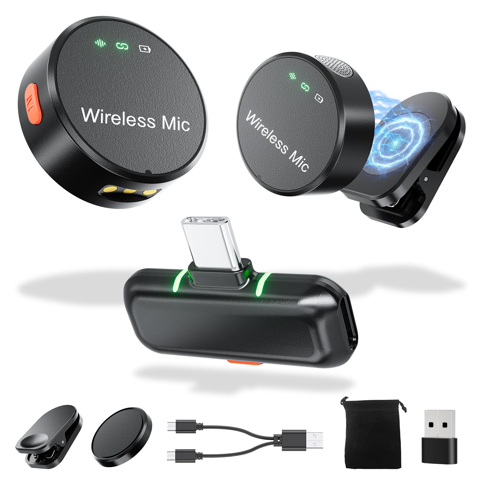 

[Новинка 2025 года - Улучшенное качество звука] Беспроводной петличный микрофон BILIWAL для iPhone, iPad и Android, Мгновенное подключение, Синхронизация аудио-видео,