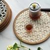 30/36cm Ethnic Style Color Handmade Rattan Tray Round Heat-resistant Teapot Pad Hotel Home Decor Dining Table Heat-insulate Pad