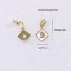 18K Gold Plated Colored Diamond Square Pendant with Chain - Pearl Necklace & Sweater Jewelry Accessory