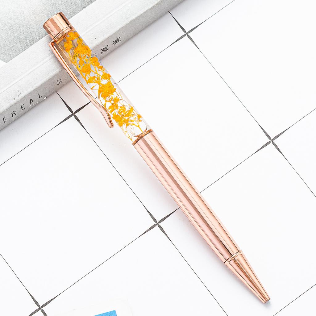 1 Pcs Flower Ballpoint Pen Metal Office School Stationery Gift Cute Clip Pens Pencils Writing Supplies