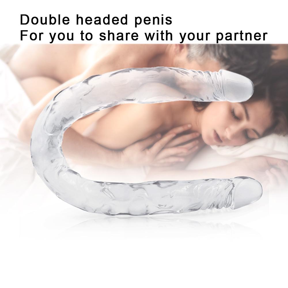 Dildo s dvojitou hlavou RUNYU Realistické dildo Cock Vaginální anální kolík Flexibilní penis Pro ženy Dilda Sexuální hračky
