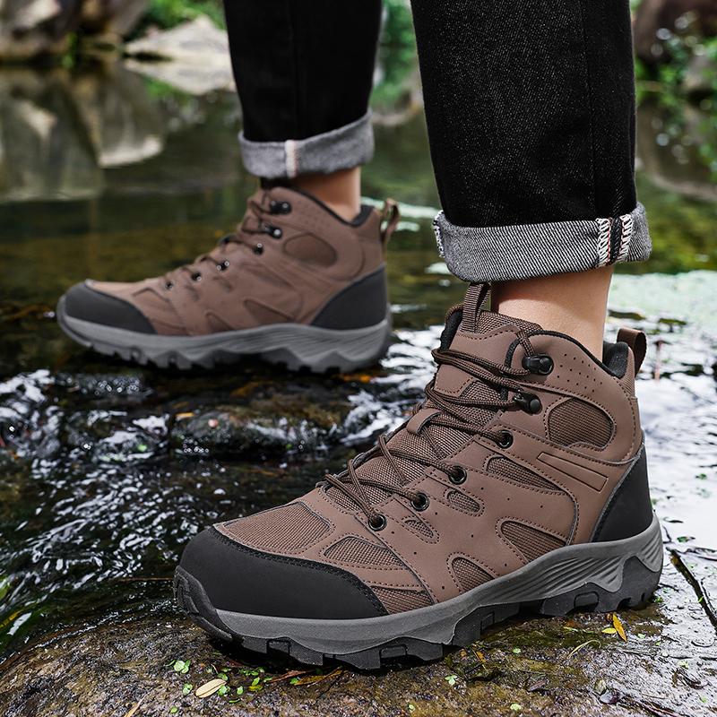 High-top Men's Hiking Shoes Plus Size 39-48 Breathable Casual Trainers Anti-slip Outdoor Sneakers for Trekking Camping