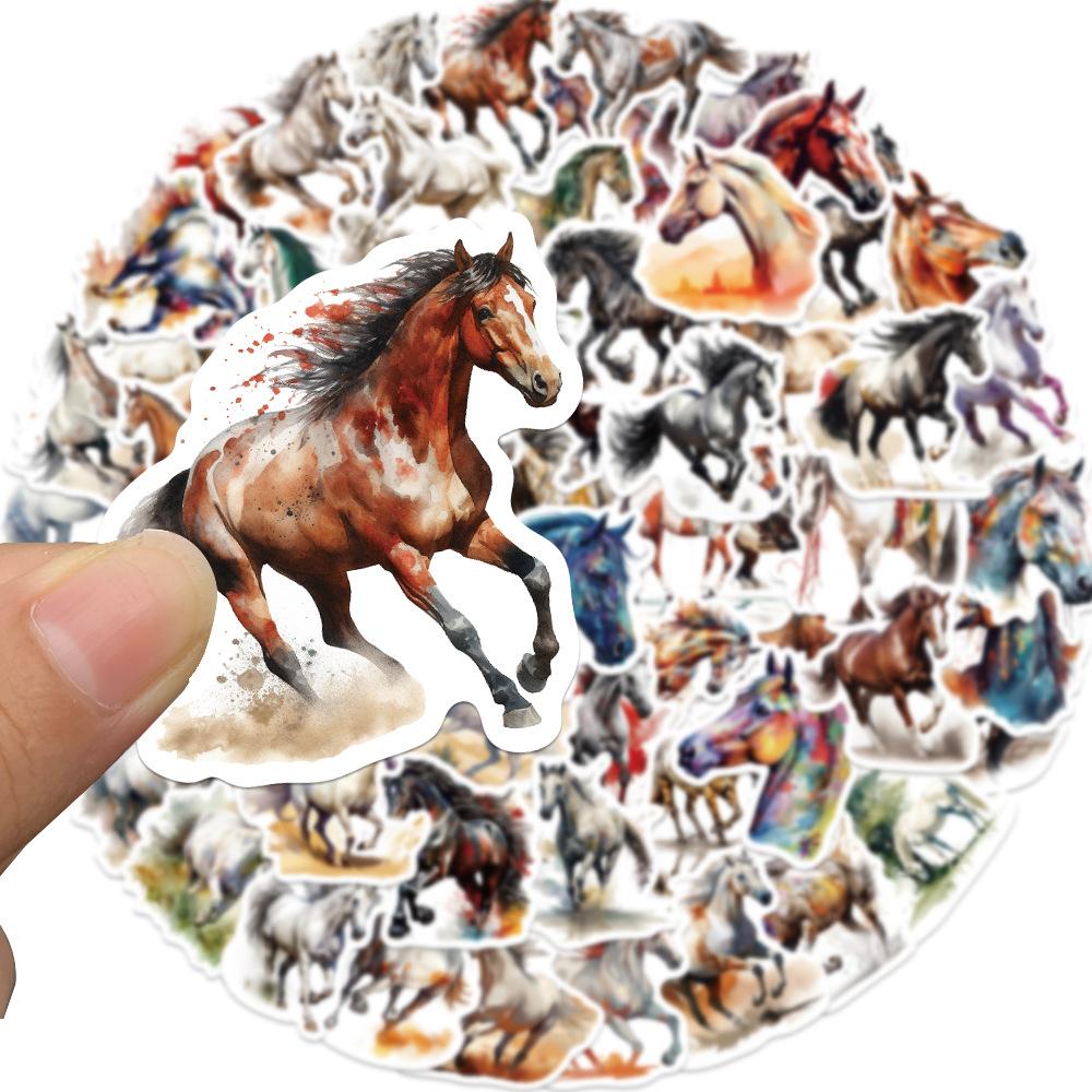 60PCS Horse Funny Animals Stickers DIY Kids Notebook Luggage Motorcycle Laptop Refrigerator Decals Graffiti Sticker