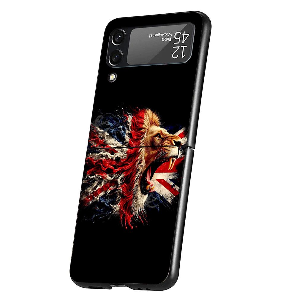 Union Jack England UK Flag Cover Phone Case For Samsung Galaxy Z Flip 7 6 5 4 3 5G Flip7 Flip6 Flip5 Flip4 Flip3 Black Fundas Sh