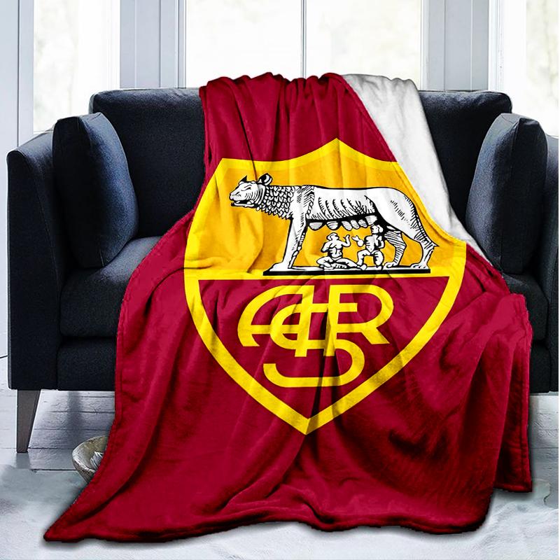 1pz Coperta Morbida in Flanella Stampata Club di Calcio Lupa di Roma per Camera da Letto Adulti Soggiorno Divano Campeggio Viaggio Regali per Fan Regali di Natale