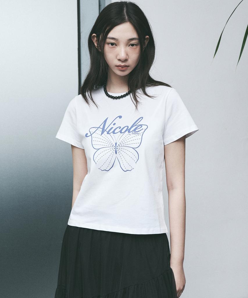 Nigaennikol Nicole Butterfly Slim Top_White Purple
