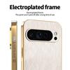 Plating Gold Silk Skin Phone Case for Google Pixel 9 8 7 6 10 Pro XL 8A 7A 6A All Around Protect Shell Leather Shockproof Cover