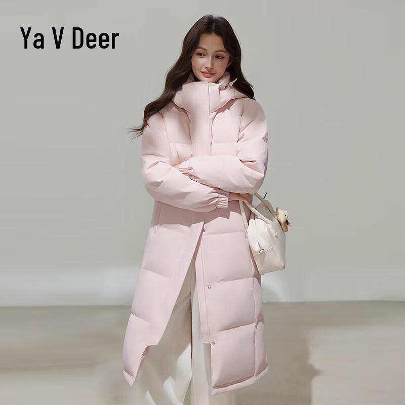 YALU Women's Mid-Length Hooded Down Jacket