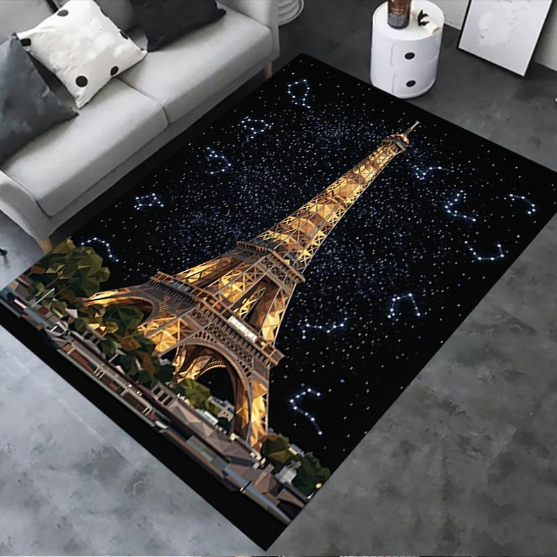 2025 New Paris Eiffel Tower Carpet Rug for Living Room Bedroom Home Sofa Decoration,Kids Play Non-slip Floor Mat86