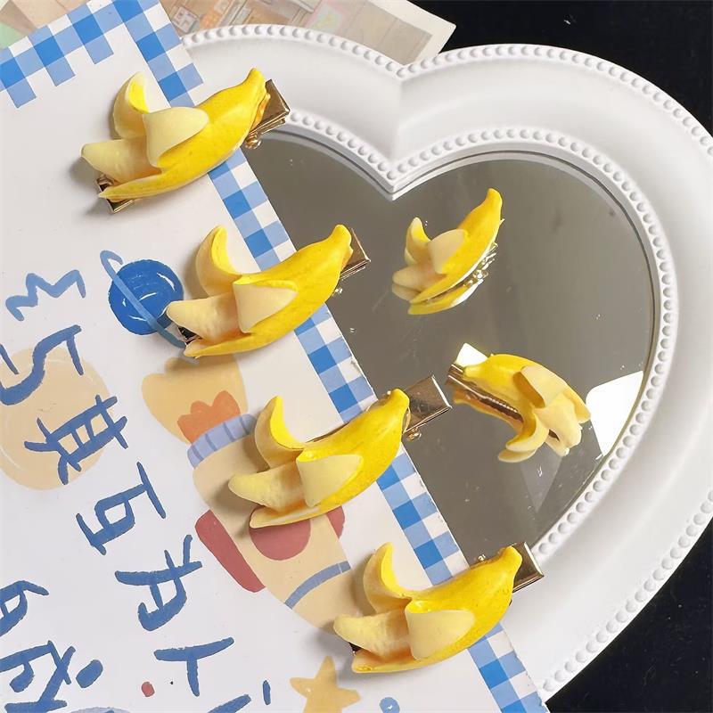 Cartoon Banana Simulation Lebensmittel Haarnadel Seite Clip Haar Zubehör Kreative Persönlichkeit Niedlich Haar Clip Kopfbedeckungen Entenschnabel Clips