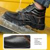 Oulylan Male Anti Smashing Work Footwear Solid Color Steel Toe Security Shoes Puncture Proof Waterproof Safety Boots for Men