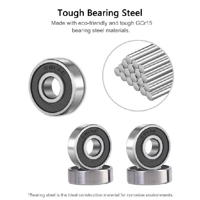 10PCS 608 2RS /608ZZ Ball Bearings – Bearing Steel and Double Rubber Sealed Miniature Deep Groove Ball Bearings