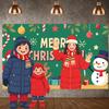 Merry Christmas Banner Santa Claus Holiday Backdrop Xmas Display Candy Cane Holiday Festive Backdrop For Xmas Event Winter