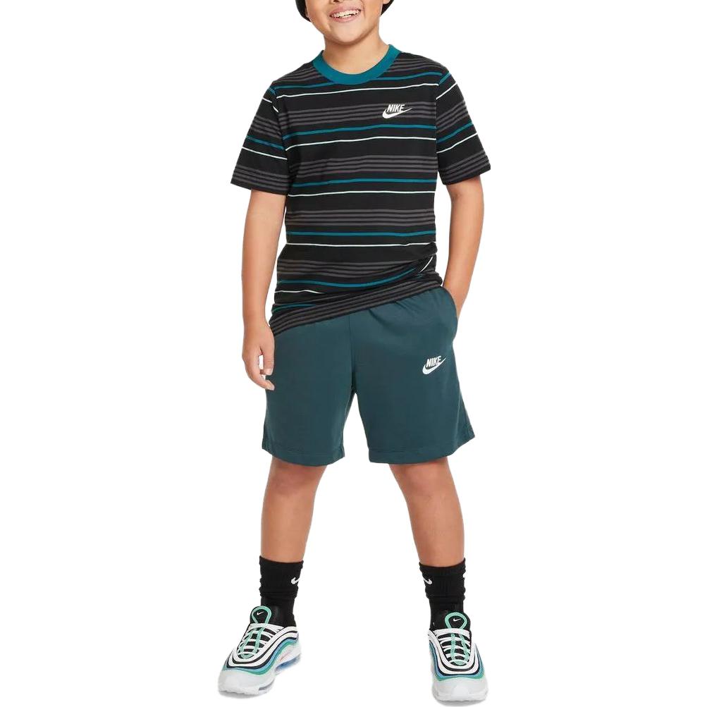 Nike Jersey Letter Logo Embroidered Lace-Up Casual Shorts Kids Shorts Green DA0806-328