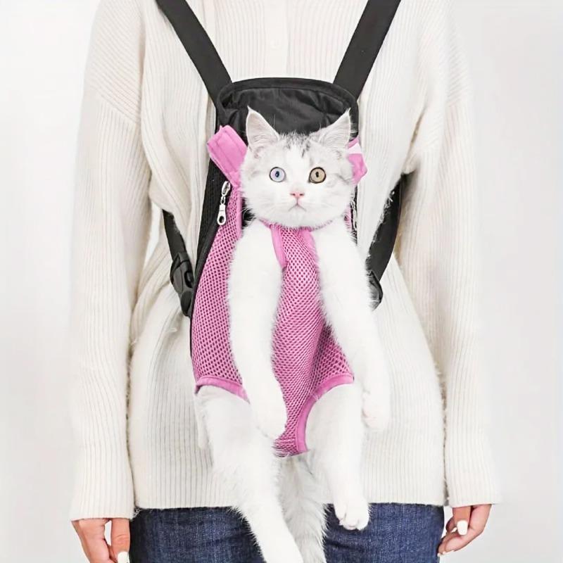 Cat Bag, Portable Pet Backpack, Summer Travel Cat Backpack, Breathable Large Capacity, Puppy Out Chest Bag