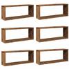 VidaXL Étagères murales cube 6 pcs vieux bois 60x15x23 cm, stockage en forme de cube, organisateur en forme de cube, étagère 856588