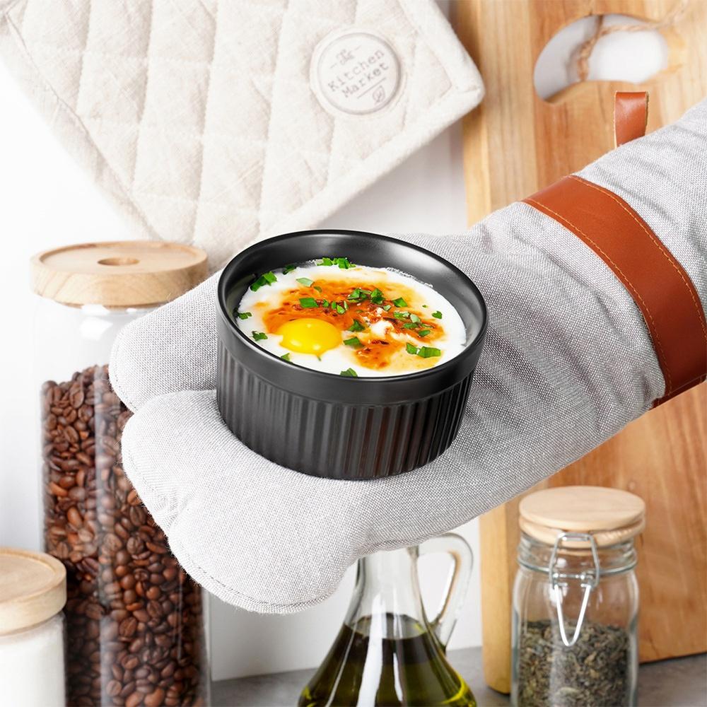 Ceramic Baking Bowls Black 260 Ml 12 Pcs.