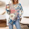 Womens Oversized Sweatshirt Graphic Sweater Long Sleeve Drop Shoulder Round Shirt Tops Vintage Clothes