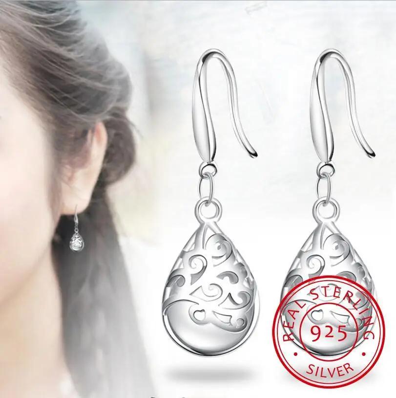 Brand Real 925 Sterling Silver Moonlight Opal Tears Totem Drop Earrings Oorbellen For Femmes Valentines Day Gift Wedding Gift