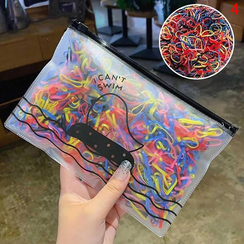 1000Pcs Disposable Rubber Bands Elastic Hair Ties Rings Band Kids Girl Ponytails