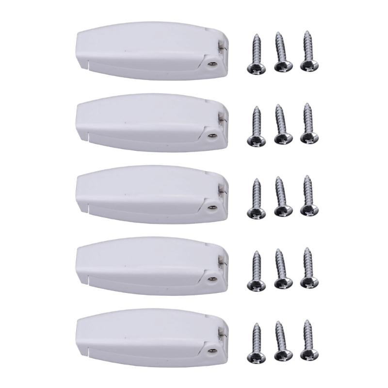 Trailer Door Retainer Hardware Set, Spring Loaded ABS Replacement Parts, 5 Pack with 15 Screws for Boat Compartments