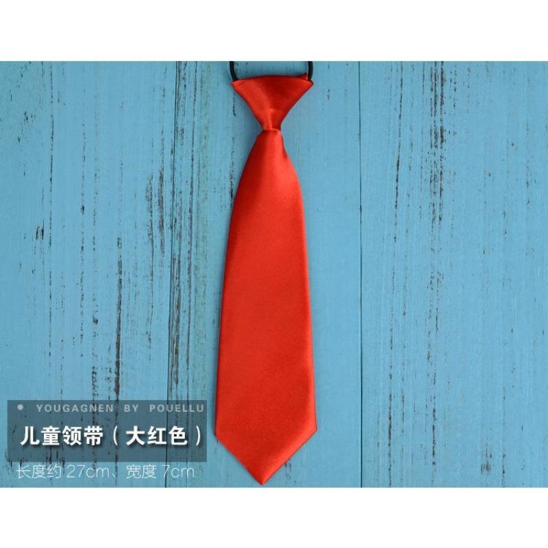 Cravată mică cu bandă de cauciuc de 28 cm, culoare solidă, cravată monocromă pentru copii, cravată scurtă, accesorii pentru băieți, cravată pentru uniformă școlară