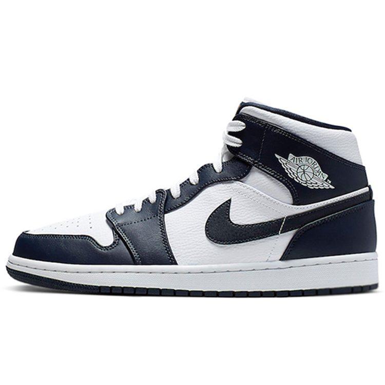 Air Jordan 1 Mid 'Obsidian White' 554724-174