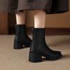 Krazing Pot Microfiber Round Toe Thick Heels Modern Boots Size 42 Zip Platform Beauty Lady Women Ankle Boots