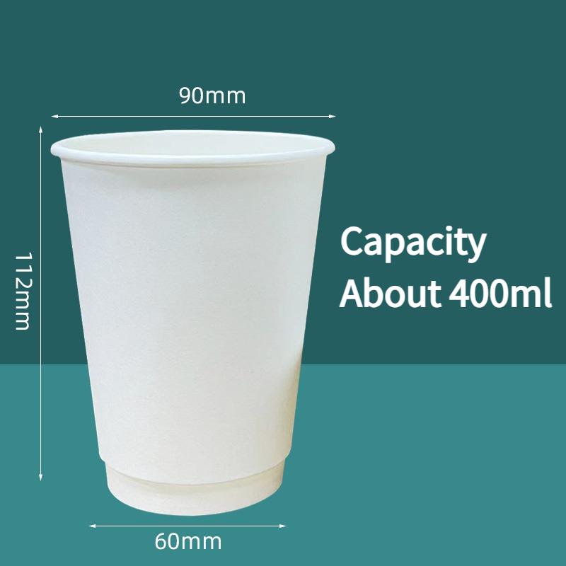 Disposable Coffee Cups Insulation Double-Layer European Style Simplicity Paper Cup with Lid Hollow Insulated Milk Tea Cup Family Party Coffee Shop Use