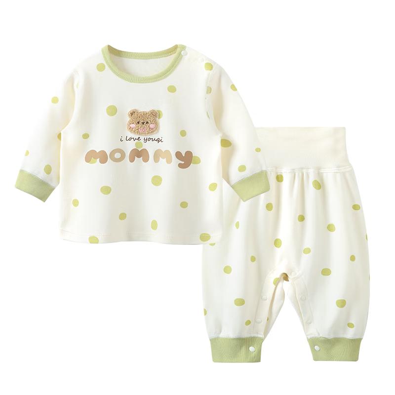 Youqi Baby Polka Dot Bear Spring Autumn Two-Piece Set 90