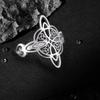 YILUOCD Witch Knot Ring Stainless Steel Triquetra Celtic Jewelry for Women Protection Amulet
