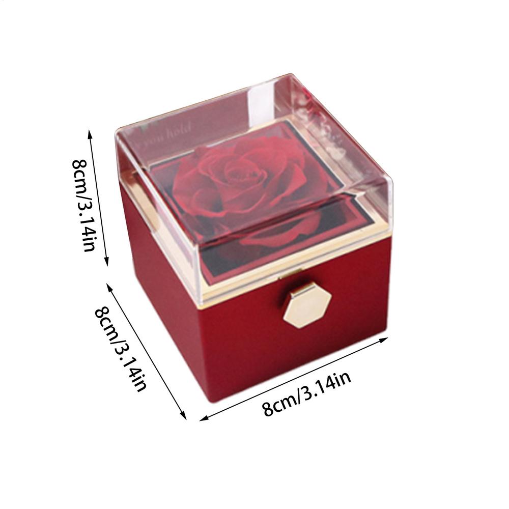 

Коробочка для кольца с розой Вечная коробка для цветов Многофункциональная роскошная коробка для кольца с сохраненной розой для свадебного предложения, церемонии, Дня святого Валентина красный