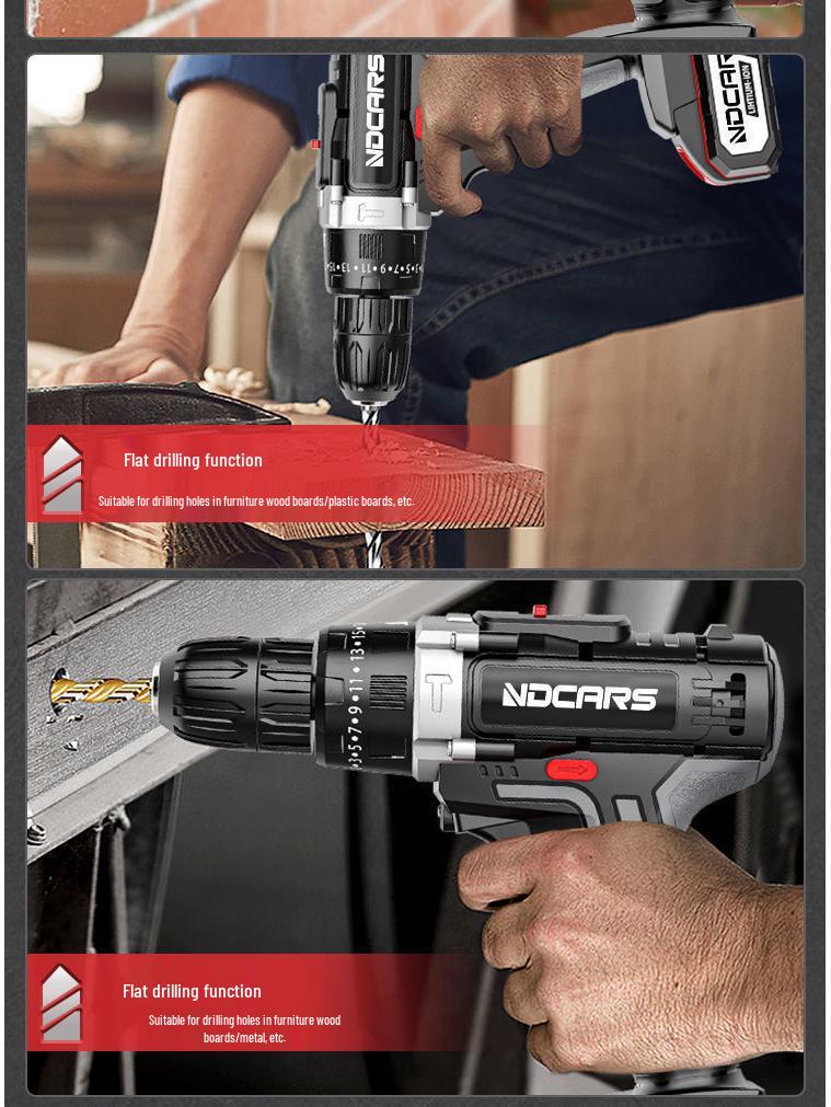 Industrial Ultra-Power Electric Drill with Dual-Speed Lithium Battery and Impact Function